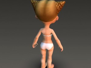 cartoonish civilian female 3D Model