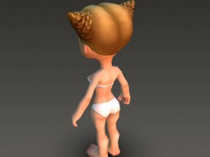 cartoonish civilian female 3D Model