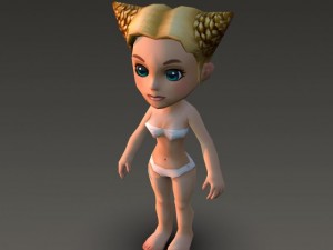 cartoonish civilian female 3D Model