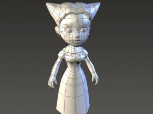 cartoonish civilian female 3D Model