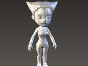 cartoonish civilian female 3D Model