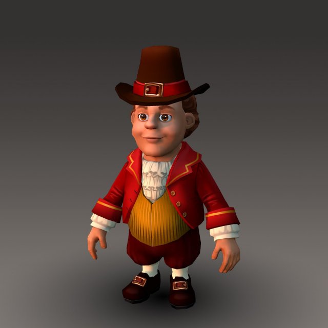 cartoonish civilian male 3D Модель .c4d .max .obj .3ds .fbx .stl .blend 