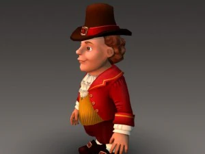 cartoonish civilian male 3D Model