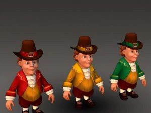 cartoonish civilian male 3D Model