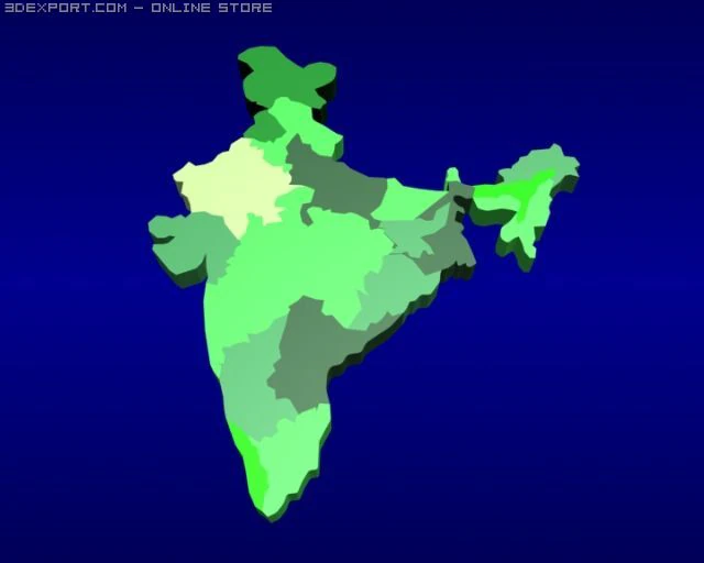 india map 3D Model .c4d .max .obj .3ds .fbx .stl .blend 
