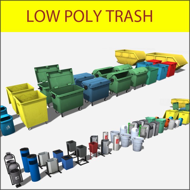 trash cans 3Dモデル .c4d .max .obj .3ds .fbx .stl .blend 