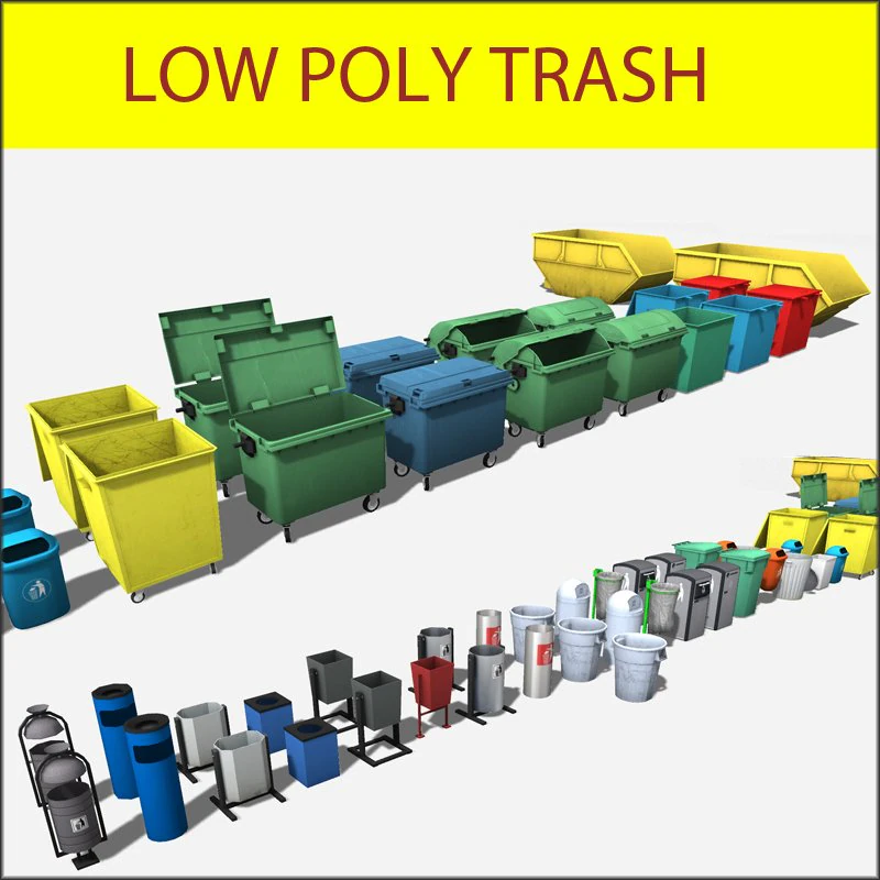 latas de lixo Modelo 3D .c4d .max .obj .3ds .fbx .stl .blend 