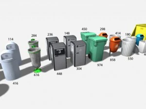 latas de lixo Modelo 3D