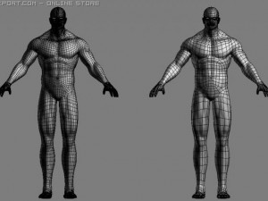 athletic male normal maps 3Dモデル