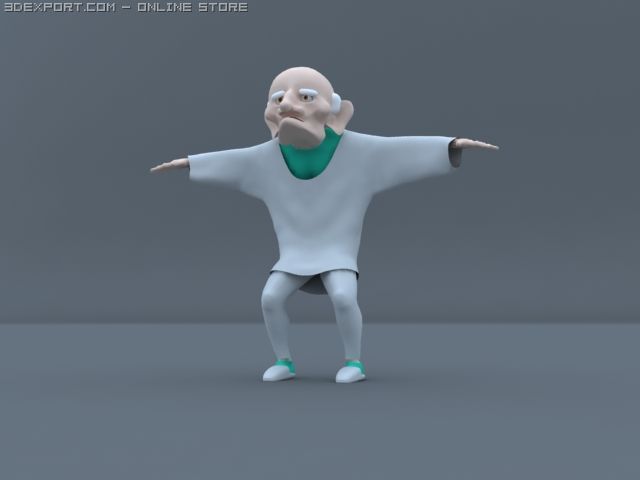 old man 3D Модель .c4d .max .obj .3ds .fbx .stl .blend 