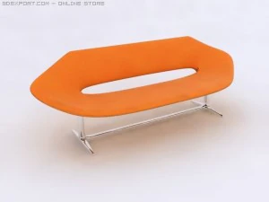 orange couch 3D Model