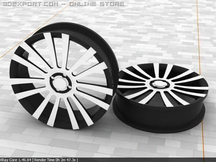 car rim 2 3D Model .c4d .max .obj .3ds .fbx .stl .blend