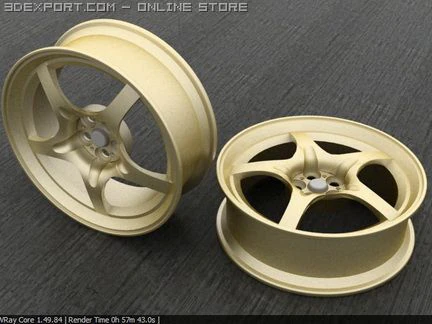 car rim 3 3D Model .c4d .max .obj .3ds .fbx .stl .blend 