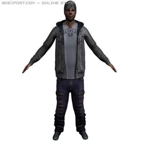 casual character 3D Model .c4d .max .obj .3ds .fbx .stl .blend 