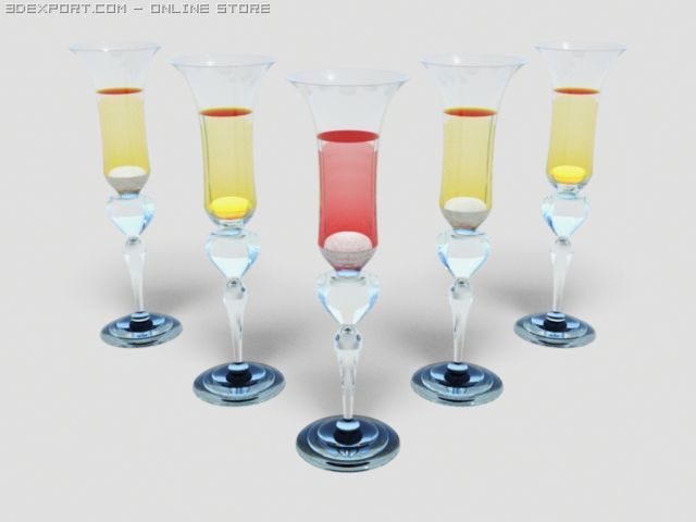 wineglass 3D Model .c4d .max .obj .3ds .fbx .stl .blend 