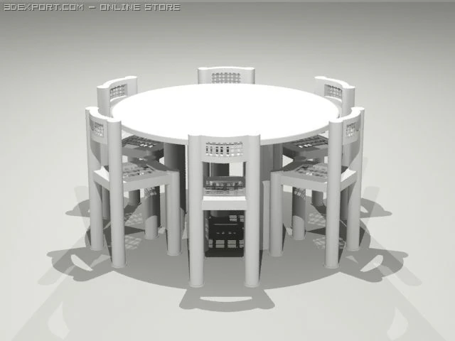 dining table 3D Model .c4d .max .obj .3ds .fbx .stl .blend 