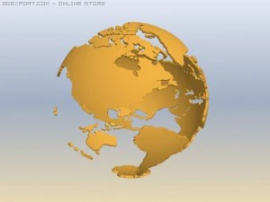 skos kontynent&oacute;w ziemi Model 3D