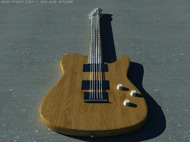 fender electric guitar 3D Model .c4d .max .obj .3ds .fbx .stl .blend 