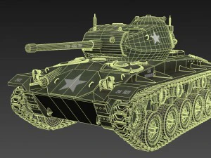 m24 chaffee tank 3D Model