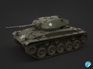 m24 chaffee tank Model 3D