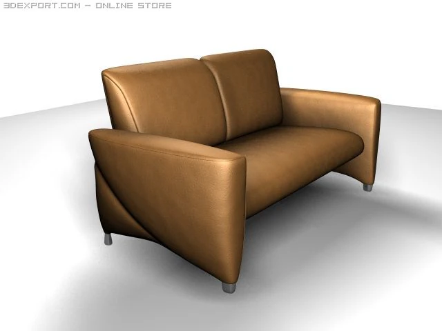 beige sofa leather 3D Model .c4d .max .obj .3ds .fbx .stl .blend 