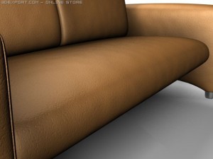 beige sofa leather 3D 模型