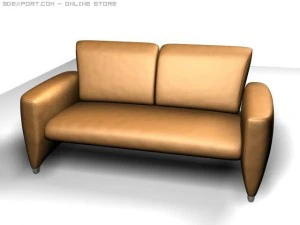 beige sofa leather 3D Model