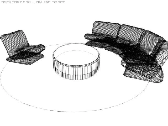 living room set 3D Model .c4d .max .obj .3ds .fbx .stl .blend 