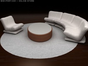 living room set 3D 모델
