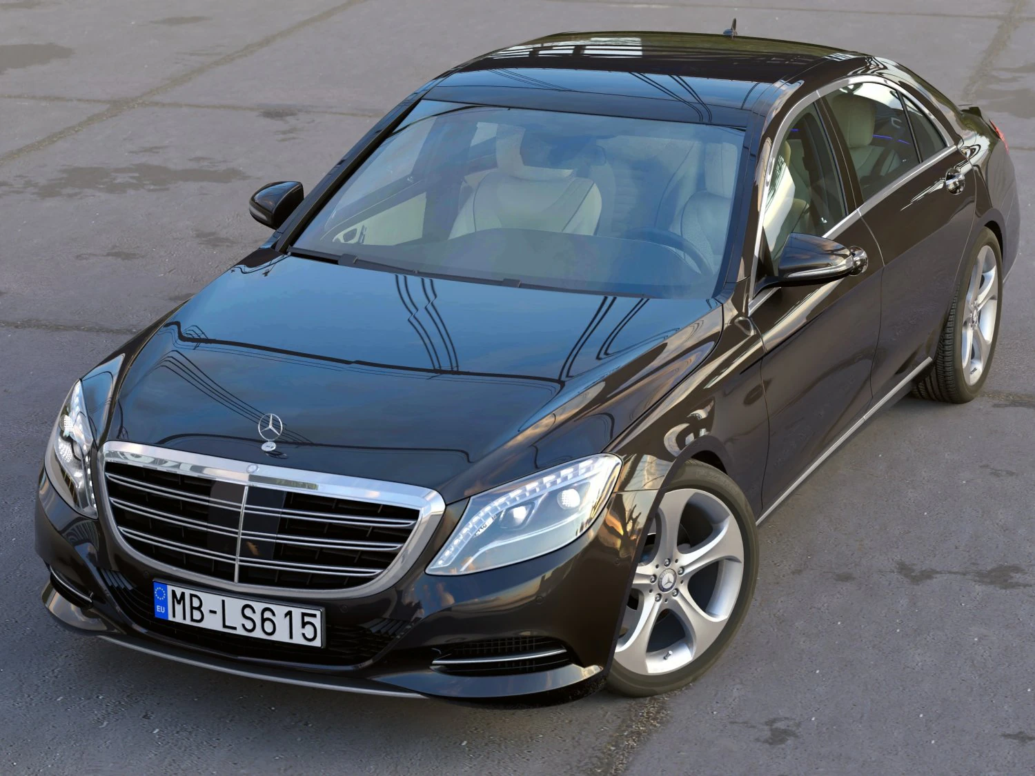 mercedes benz s class lwb 2017 3D Model .c4d .max .obj .3ds .fbx .stl .blend 
