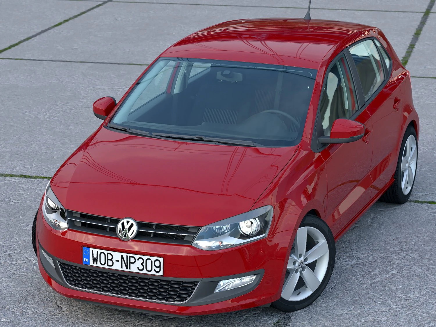 Volkswagen Polo 5-door 2010 3D Model .c4d .max .obj .3ds .fbx .stl .blend