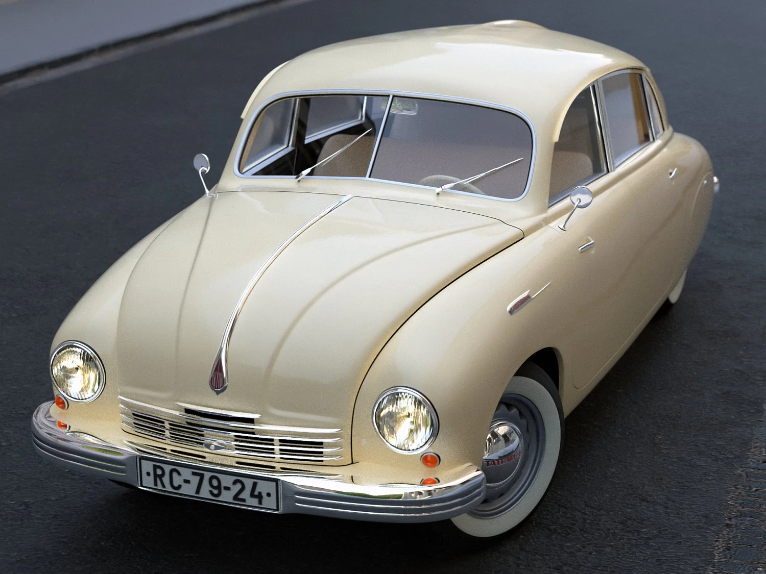 tatra t600 tatraplan 1948 3D Model .c4d .max .obj .3ds .fbx .stl .blend