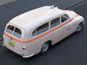 skoda 1200 stw ambulance 1953 3D 模型