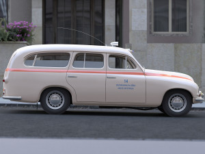 skoda 1200 stw ambulance 1953 3D 模型