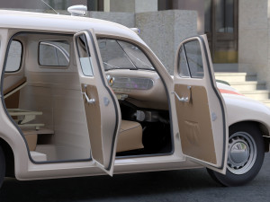 skoda 1200 stw ambulance 1953 3D 模型