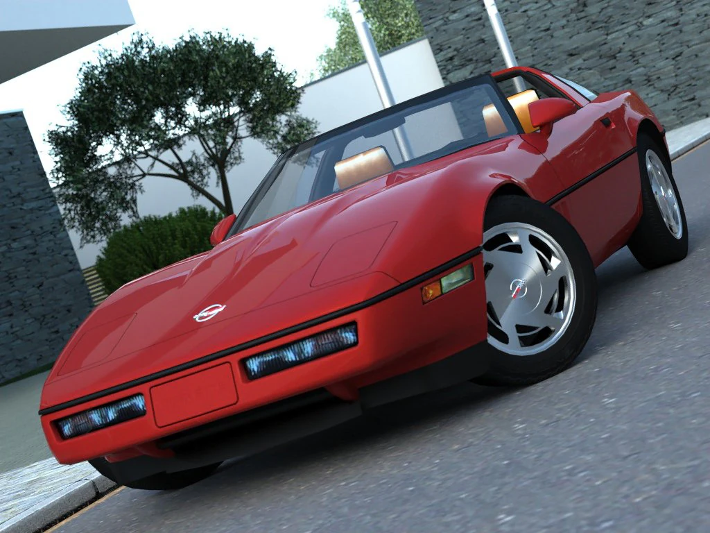 corvette coupe 1985 3D Model .c4d .max .obj .3ds .fbx .stl .blend 