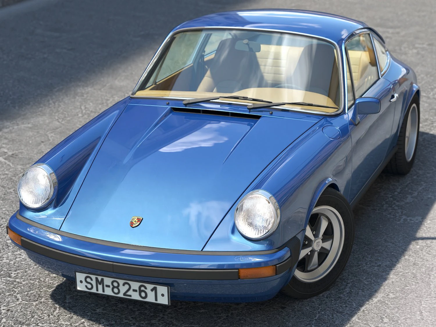 Porsche 911 1976 3D Model .c4d .max .obj .3ds .fbx .stl .blend