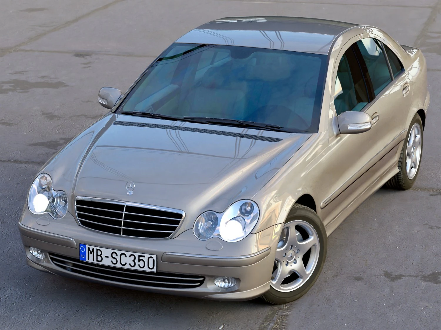 mercedes c class 2006 3D Model .c4d .max .obj .3ds .fbx .stl .blend