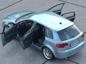 Audi A3 Sportback 2006 3D Model