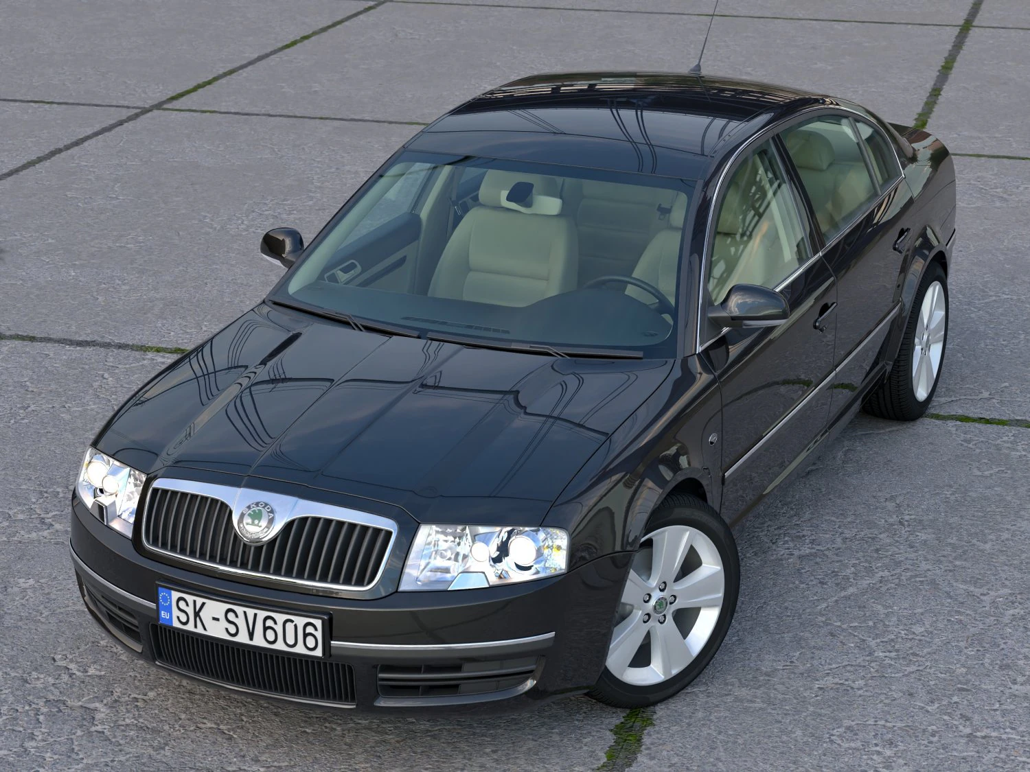 Skoda Superb 2006 3D Model .c4d .max .obj .3ds .fbx .stl .blend 