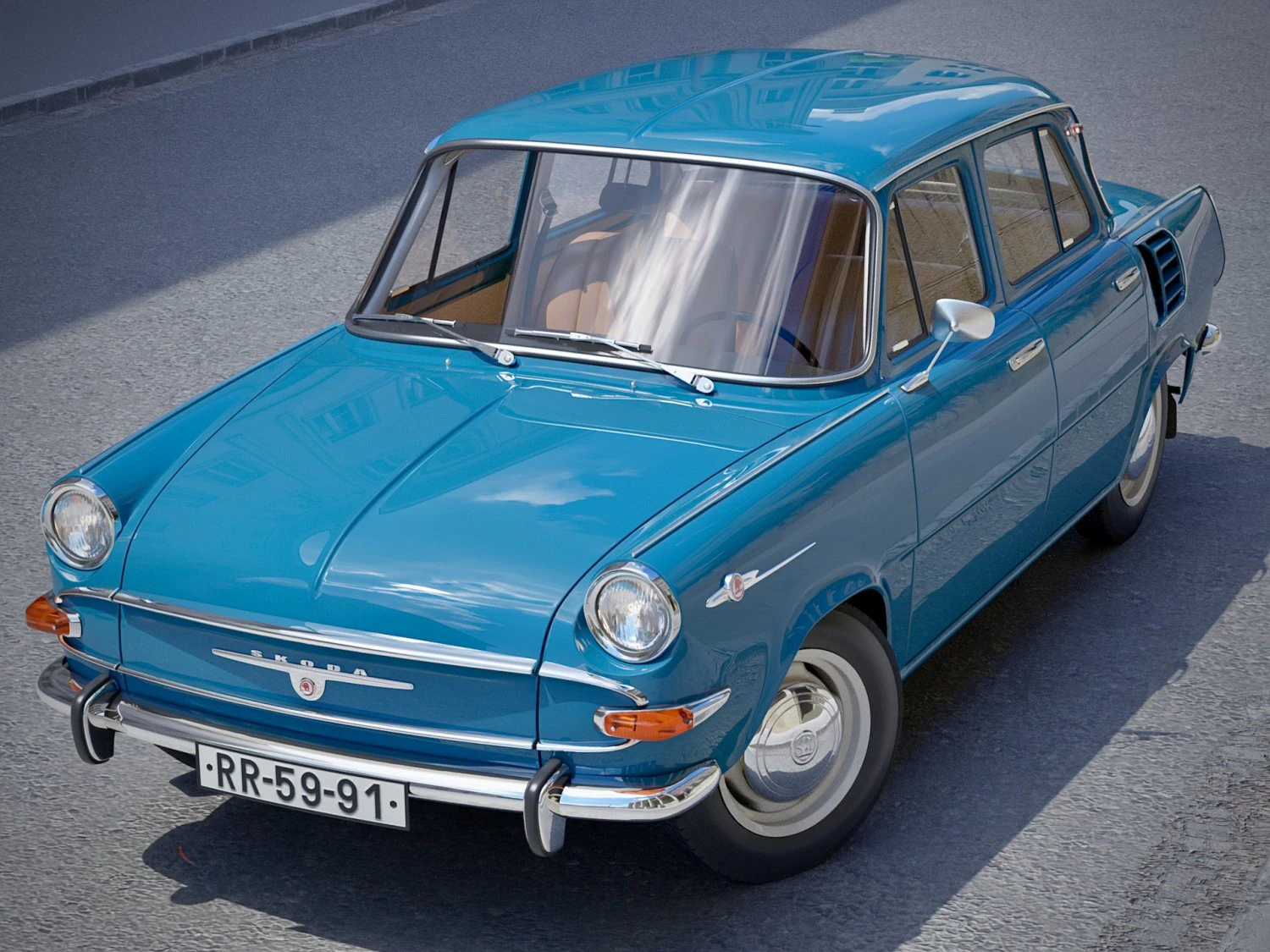 Skoda 1000MB 1965 3D Model .c4d .max .obj .3ds .fbx .stl .blend