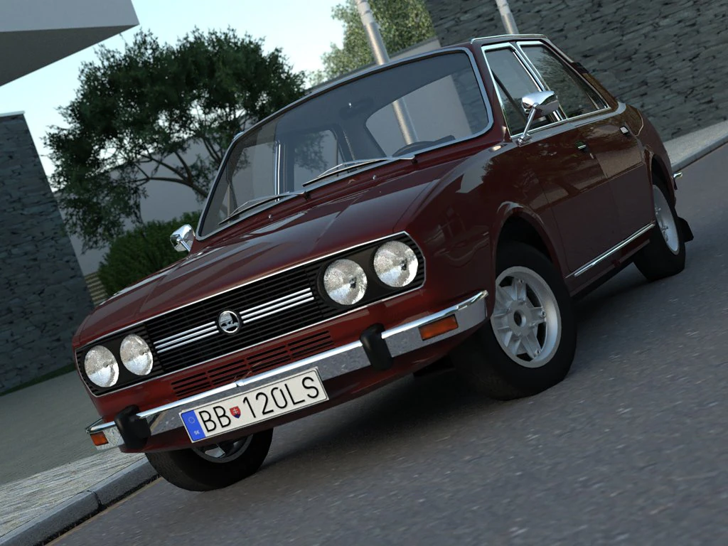 skoda 120 ls 1977 3D Model .c4d .max .obj .3ds .fbx .stl .blend