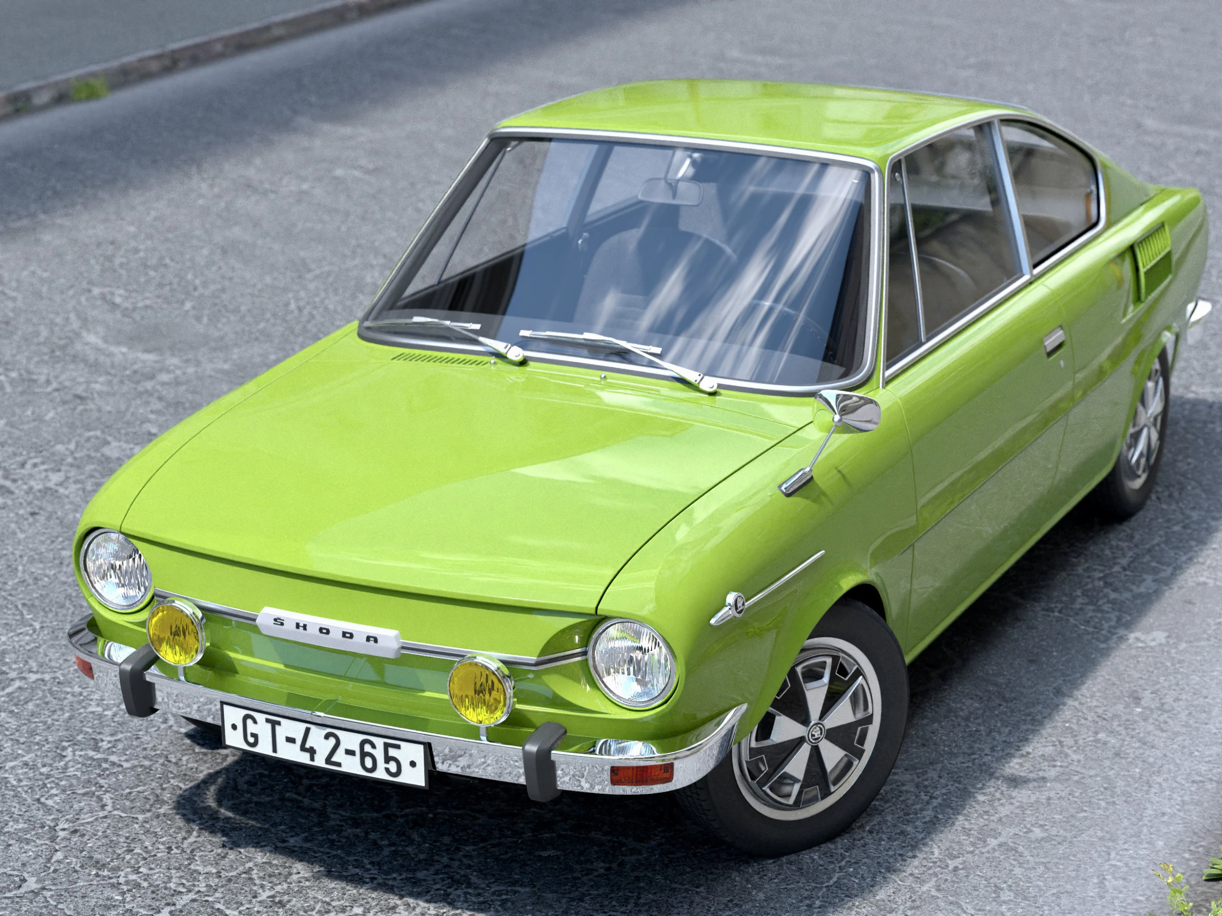Skoda 110R 1970 3D Model .c4d .max .obj .3ds .fbx .stl .blend