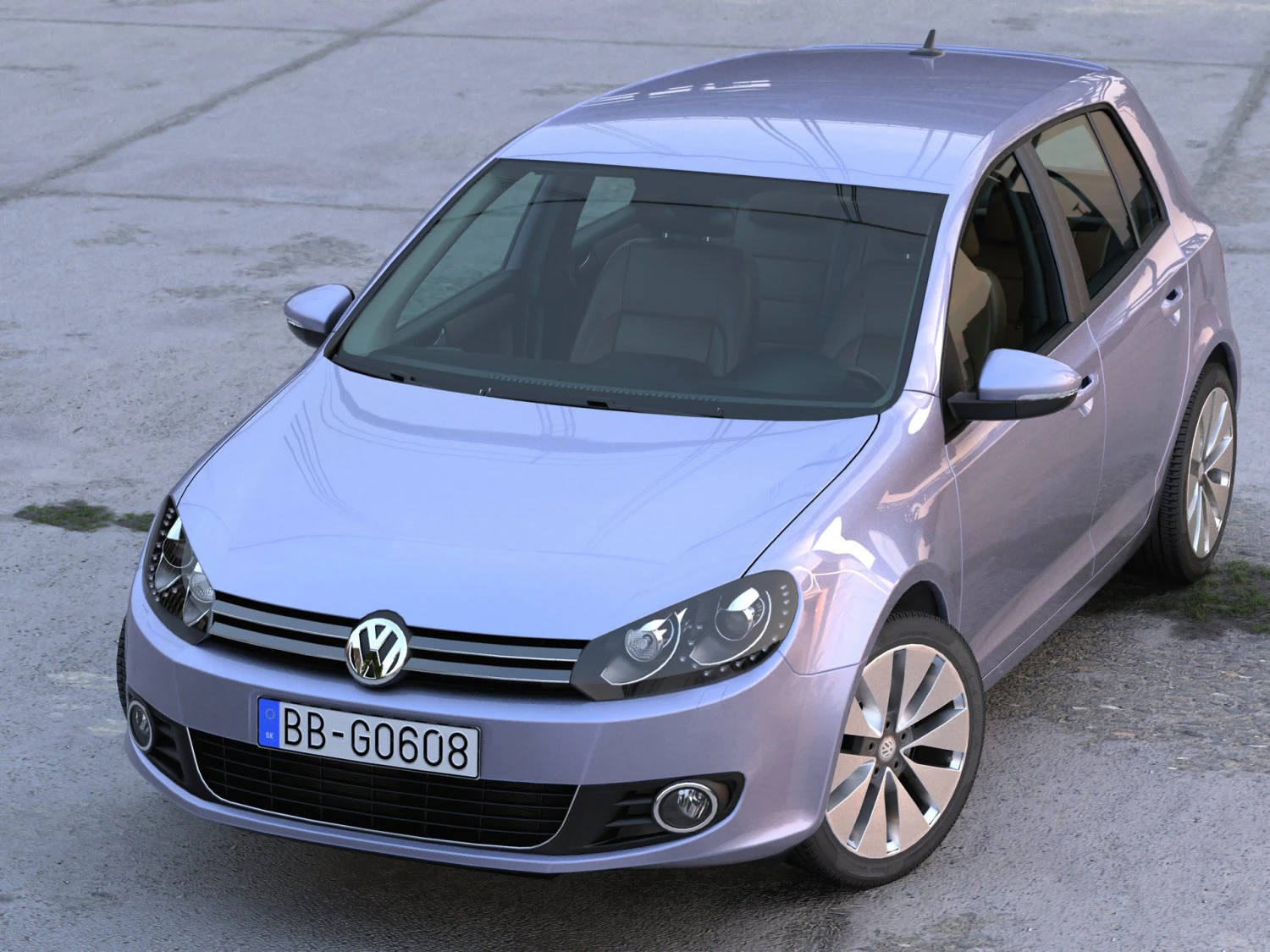 volkswagen golf 5 door 2010 3D Model .c4d .max .obj .3ds .fbx .stl .blend 