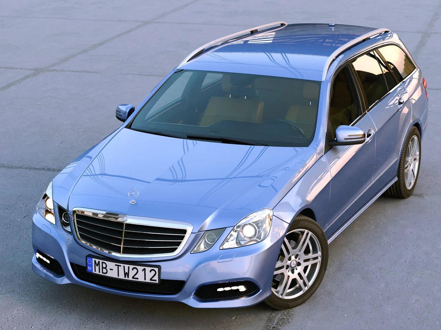 mercedes-benz e-class estate w212 2010 3D Model .c4d .max .obj .3ds .fbx .stl .blend 