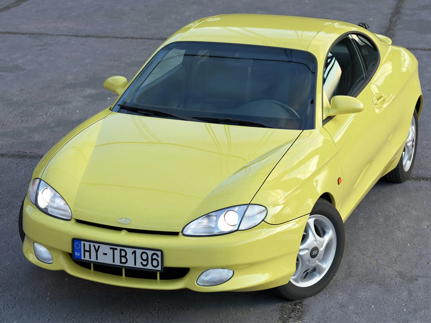 Hyundai Tiburon Coupe 1996 3D Model .c4d .max .obj .3ds .fbx .stl .blend