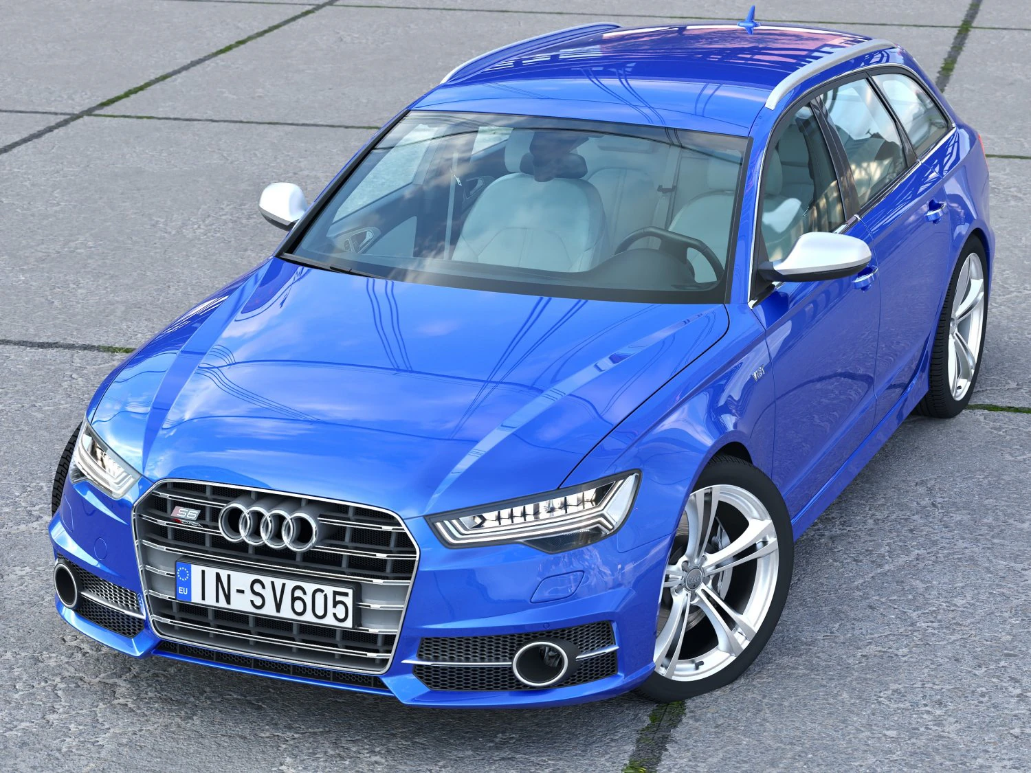 Audi S6 Avant 2016 3D Model .c4d .max .obj .3ds .fbx .stl .blend 