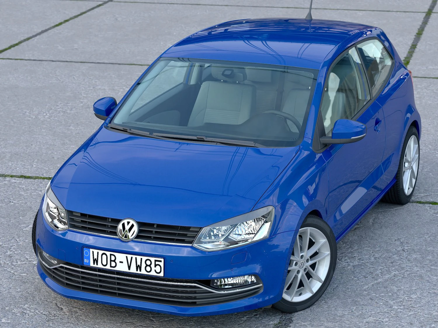 Volkswagen Polo 3-door 2015 3D Model .c4d .max .obj .3ds .fbx .stl .blend