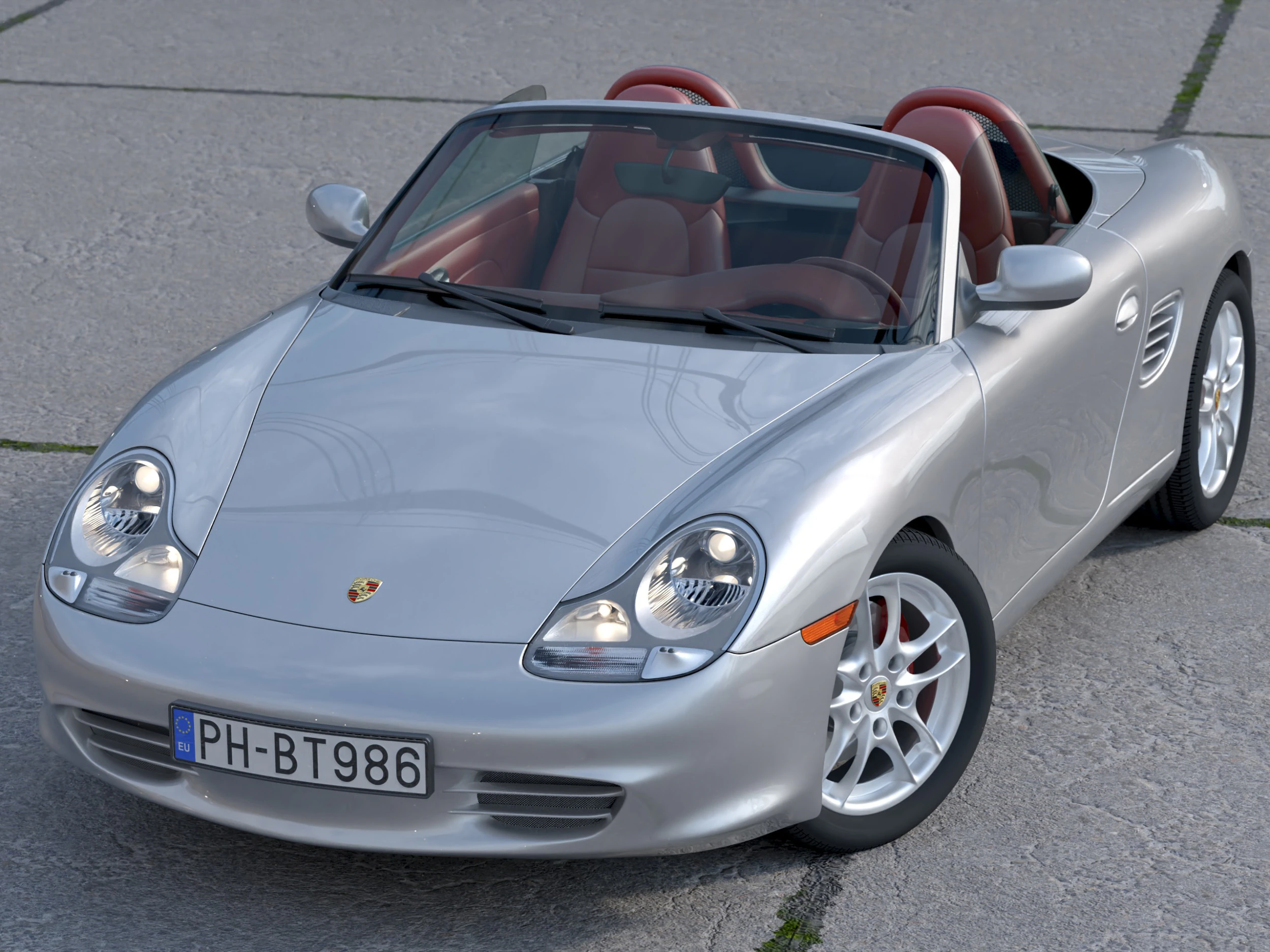Porsche Boxster 2003 3D Model .c4d .max .obj .3ds .fbx .stl .blend 
