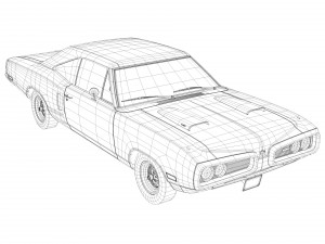 Dodge coronet super bee 1970 3D Model